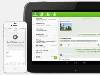 Mobile Product Suite android inbox ios keypad mobile referrals share tablet
