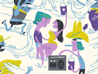 Breaze n' Seas Motel design graphic illustration poster print screenprint typography