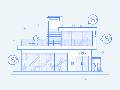 Flatstudio Office ai flatata flatstudio icons illustration new office social vector