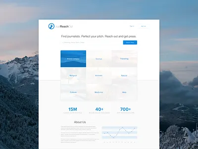Freebie. Landing page design concept for journalists service clean design freebie interface landing minimal modern simple ui ux web zajno