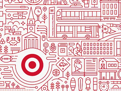 Target Express college illustration line art maryland monoweight target