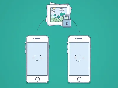 Start image - Family photo album dropbox style flat icon image sketch