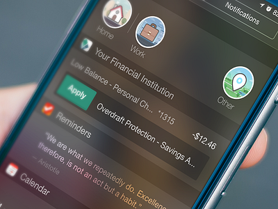 Today widget actions actions notifications today widget