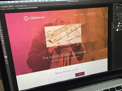 Your Land Survey - Landing Page clean gradient land landing maps minimal page survey ui web website