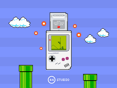 R.I.P. Satoru Iwata 44studio game boy gameboy mario nintendo r.i.p. rip sator iwata studio super mario