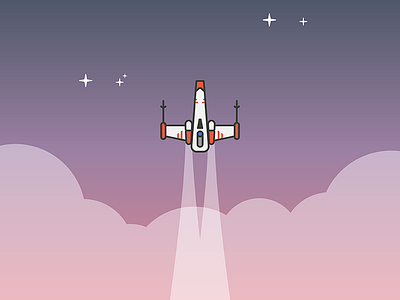 Epic Space Journey illustration movies star wars starship starwars x wing x wing xwing