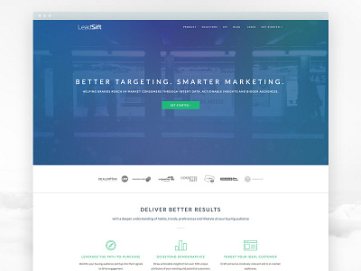 LeadSift.com branding data illustration marketing social intelligence twitter ui web design