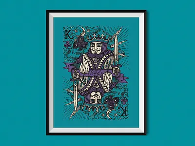 King cards hand drawn illustration king playing cards points