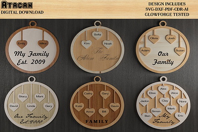 Family Members Names Boards family birthday svg graphic design