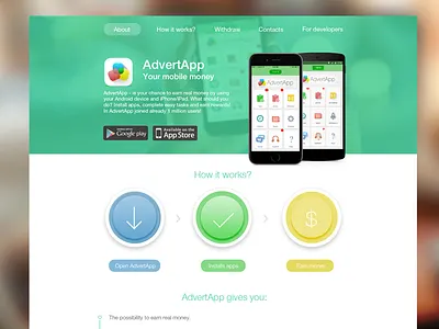 AdvertApp website advertising app apps chart design landing product ui ux web webdesign website