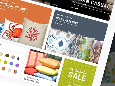 Pillow Decor Shop decorating ecommerce green orange shopping store volusion