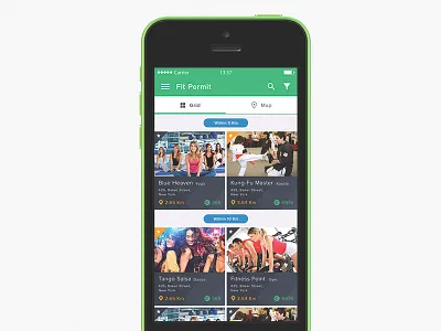Fit Permit class fit fitness green gym ios ui ux