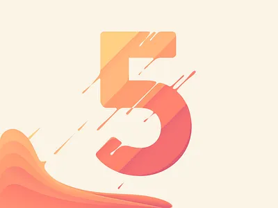 Melting 5 colors five illustration