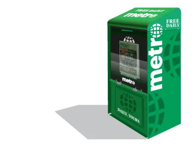 New Metro Vending Box box free globe green metro newspaper vending.