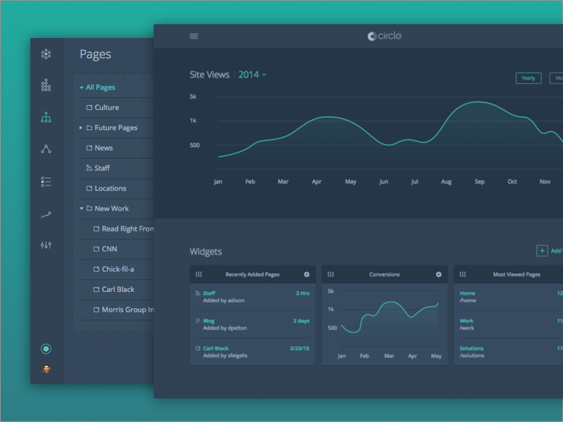 Circle CMS - Dark Theme admin clean cms dark dashboard data flat green minimal modern ui web app