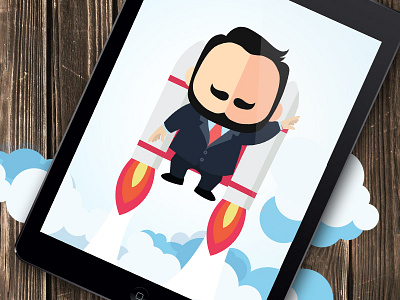 Rocket Man design fun presentation preview vector web whitepaper