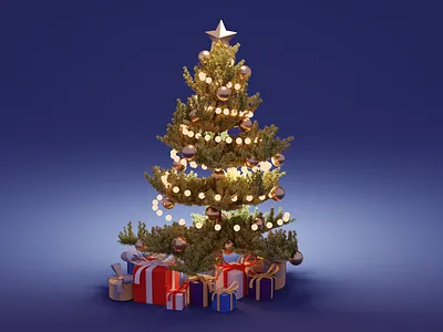 Christmas tree 3d 3d art art b3d blender blender render christmas christmas tree illustration polygon runway stylized visual xmas