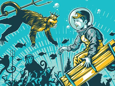 Dr. Dog Poster - Houston dr. dog houston illustration noleofantastico poster sea monkeys