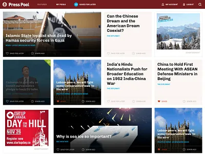 News aggregation - WIP flexbox layout news web design