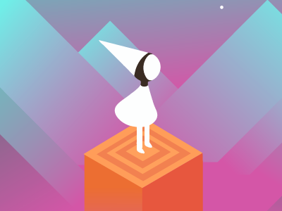 Inspired by Monument Valley - Princess Ada design gradients illustration monumentvalleygame mountains princessada stars