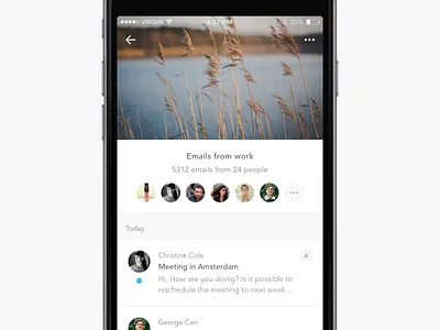 Email App Concept app clean email email client header ios iphone photography social ui ux white