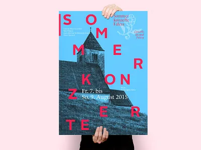 Sommerkonzerte Falera cello classical flower illustration logo music quartet string swiss design typography violin