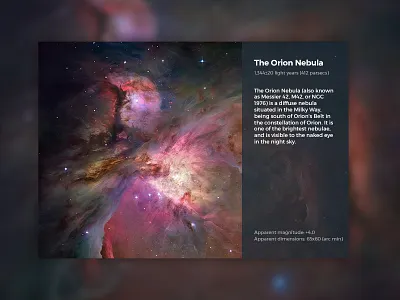 Universe card - The Orion Nebula black color dark light nebula orion photo space star stars universe white