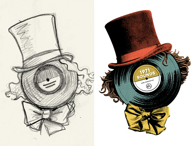 Wonky Wonk charlie collage halftone hat illustration lp record shirt top hat vinyl willy wonka wonka