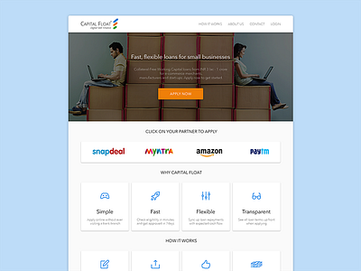 Capital Float: Material Design Concept attached clean concept corporate design landing material psd redesign website