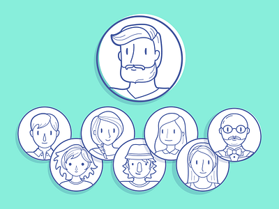 Profile Characters app character flat gender graphic illustration placeholders profile ui