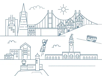 Superhero Annie banner illustration line art