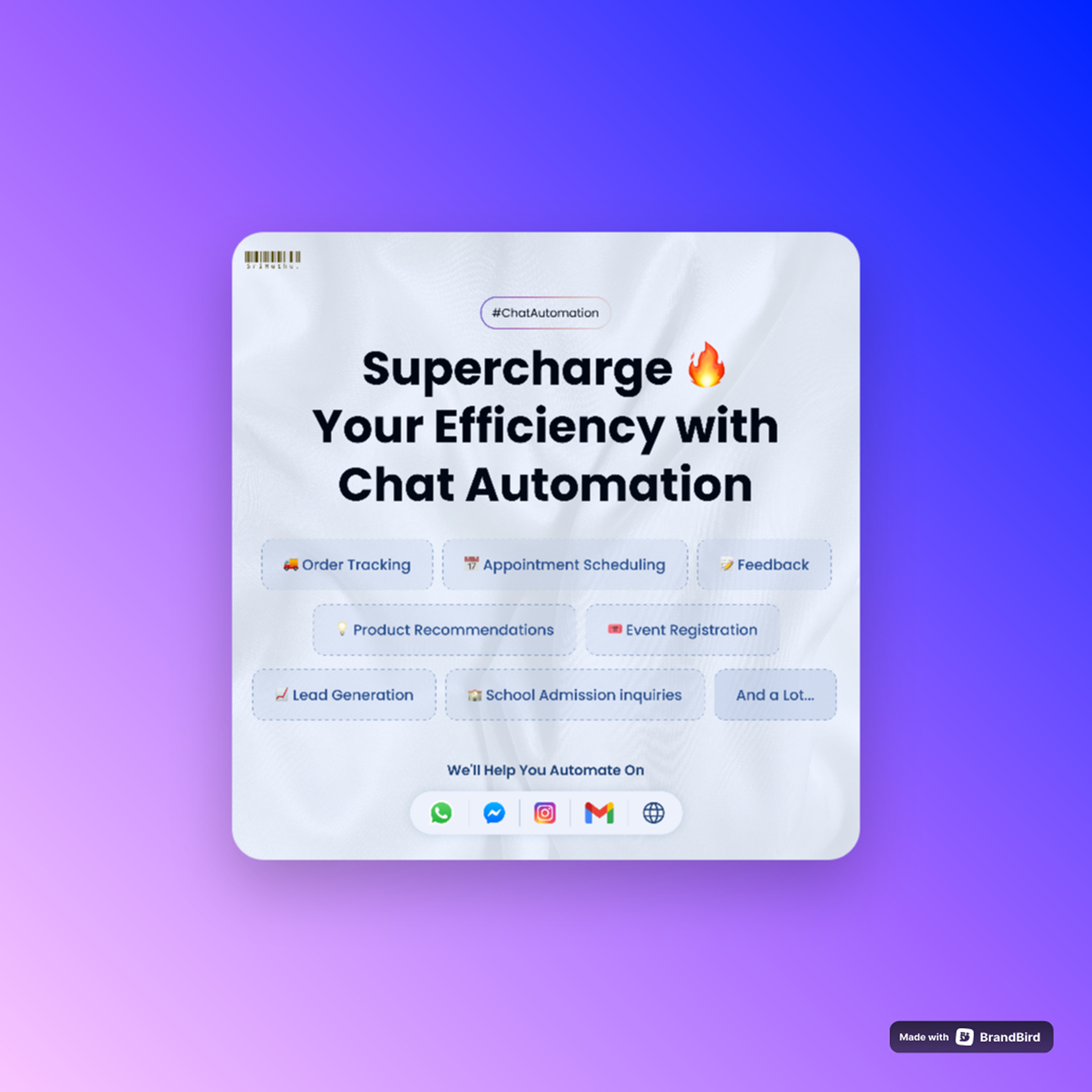 Chat Automation | Social Media Post Design ai automation chatbot emojis graphic design instagram post logo minimal minimal design social media post text design