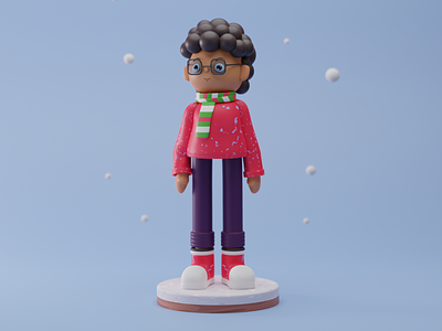 3D Cute Character - Christmas 3d animation app blender blender 3d branding character christmas design graphic design illustration logo motion graphics ui web