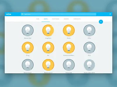 Wink Web UI automation devices home lights wink