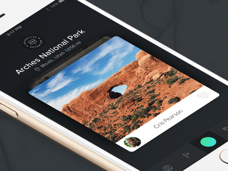 Explore with Better Guide adventure badge cards guide ios iphone minimal ui