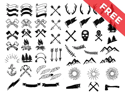 50 Hand-Made Vintage Ornaments for Free free vector freebie hipster ornaments lumberjack lumberjack ornaments ornaments vintage graphics vintage ornaments