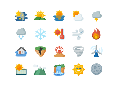 Nature Emojis emoji iconography icons nature set weather