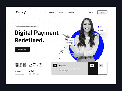 landing page: digital payment banking branding clean crypto design digital banking digital payment graphic design landing page payment simple ui ux web website