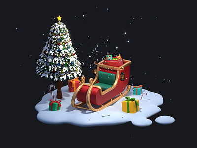 Christmas 🎄🎄 3d 3d art animation blender branding christmas cycles design gift graphic design icon illustration logo motion graphics santa claus sleigh snow tree ui vector