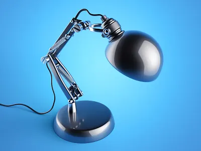 Mini Lamp 3d black forsa glossy icon illustration lamp realistic render shiny