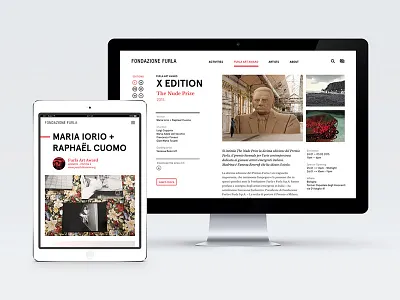Fondazione Furla Website atto design furla graphic interaction minimal red ui ux website white