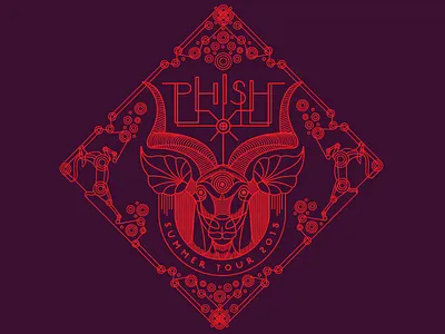 Phish Antelope Gramophone Bandana antelope illustration run
