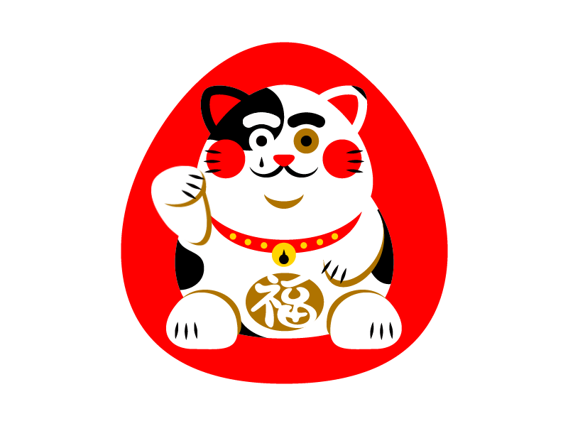 Maneki-neko Print apparel cat graphic illustration neko print t shirt vector