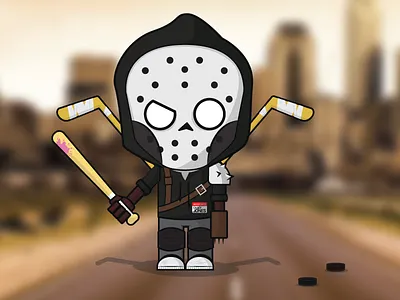 Casey Jones avatar character face flat illustration mask mutant ninja turtles photo teenage tmnt vector