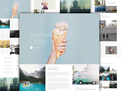 Template Two agence builder cover header me section template ui ux