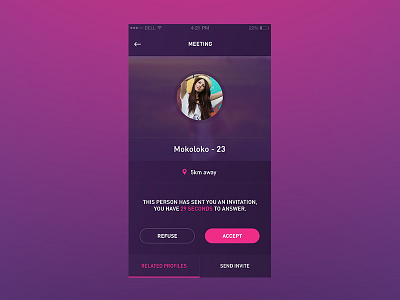 Day 16 - Meeting Profile invitation invite meet meeting profile rate ui ux