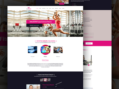 Gym & Fitness club company effort fitness gym pink sport team trainer training website
