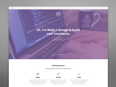 Personal Website clean freelance grid icons minimal personal portfolio purple web website