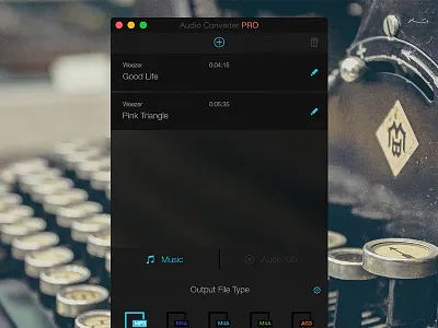 List View audio black blur converter dark interface list mac osx ui yosemite