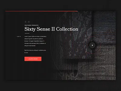 Homepage Module button clean dark modern print ui ux video